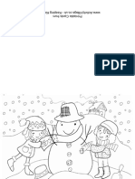 Building a Snowman Coloring Card