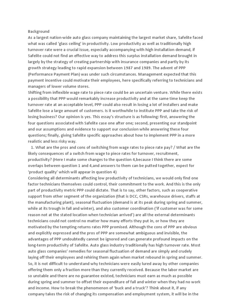 Navigating Change Evaluating Safelite's Proposal to Transition from