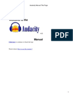 Audacity Audio Record and Edit User Guide