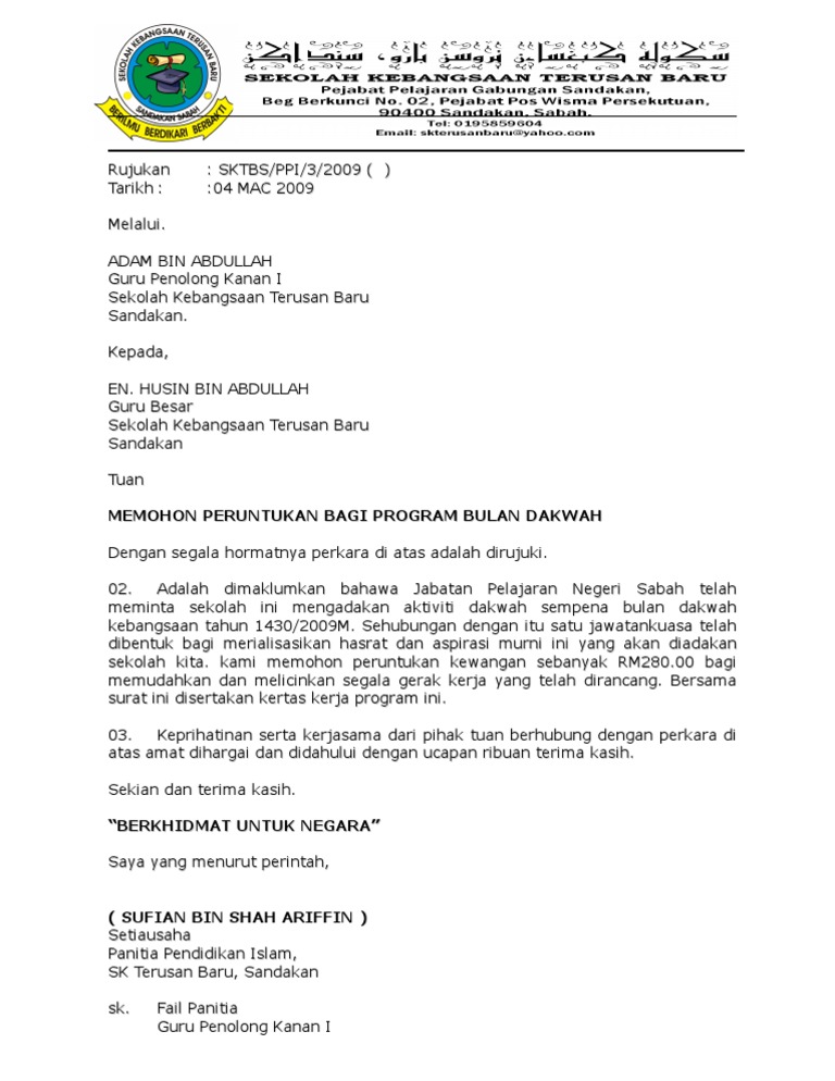 Surat Mohon Peruntukan Bulan Dakwah Pdf