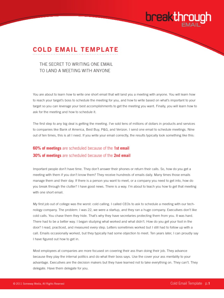 Cold Email Templates | PDF