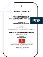 Project Report: "Advertisement Effectiveness ON Coke"