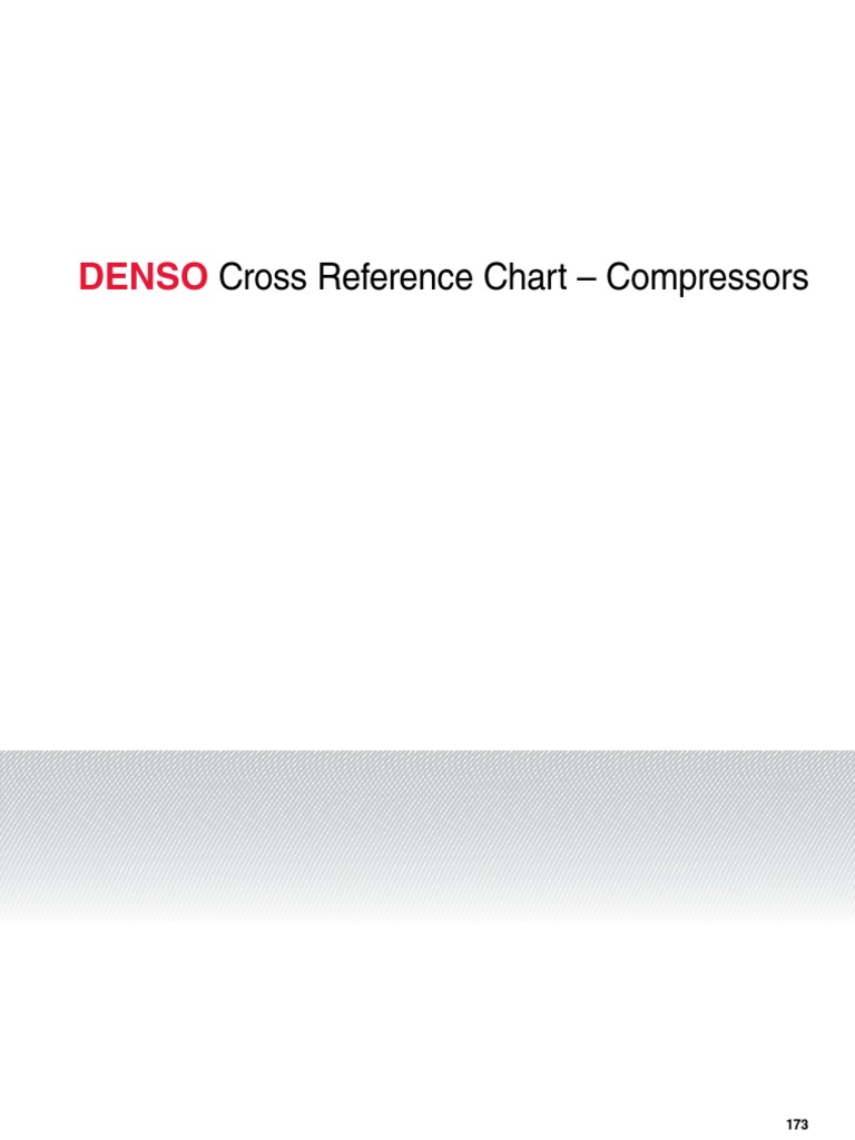 Cross Reference Chart Compressors Denso PDF Volkswagen Group