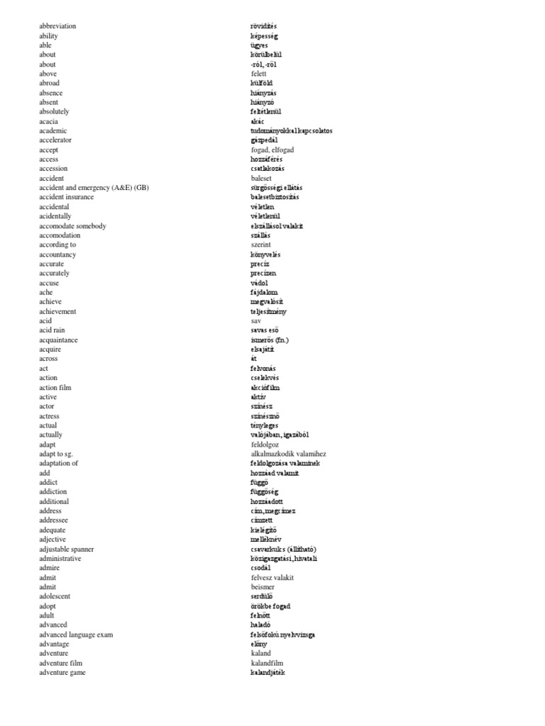 Thematic EnglishHungarian dictionary