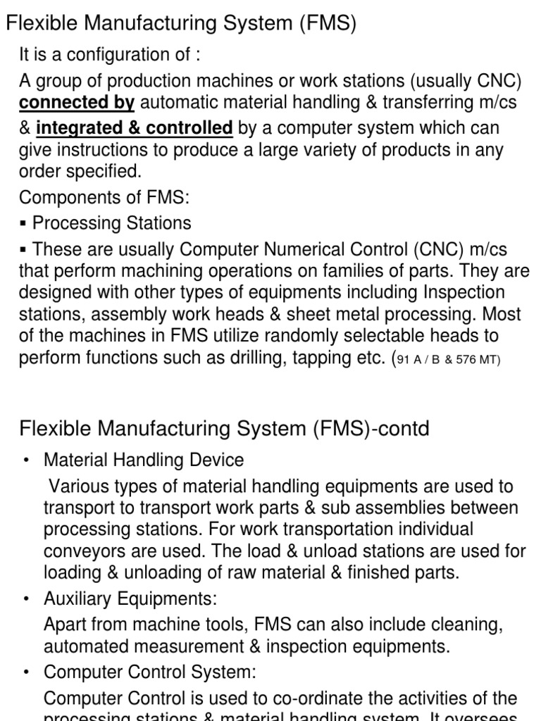 Flexible Manufacturing System | PDF | Automation | Numerical Control