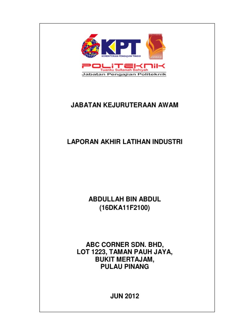 Contoh Report Latihan Industri PDF