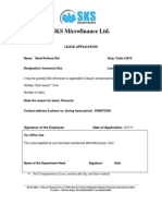 SKS Microfinance LTD.: Leave Application