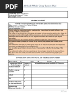 k-4 methods lesson plan-  whole group