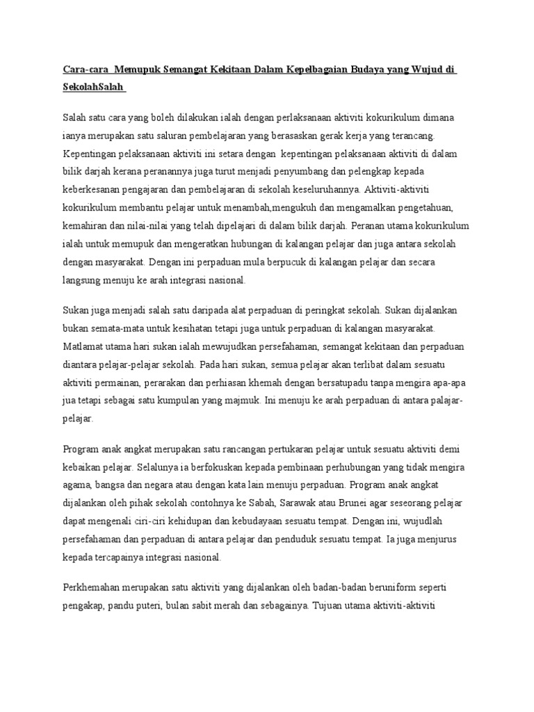Cara Memupuk Semangat Kekitaan Pdf