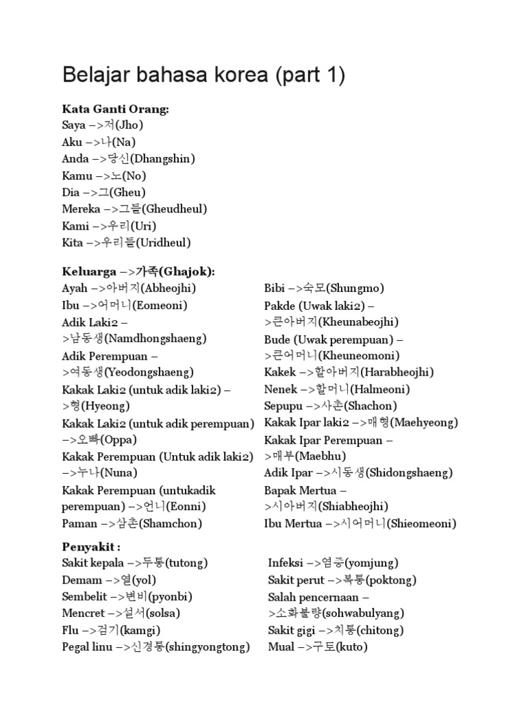 Bahasa Korea Nya Kakak Perempuan Rasanya