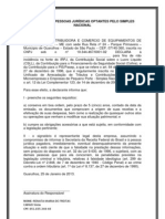 Declaração Pessoas Jurídicas Optantes Pelo Simples Nacional Reten Fire