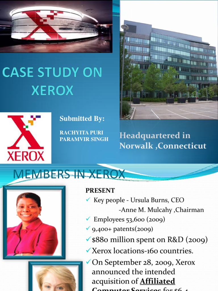 Case Study Xerox PDF Benchmarking Economies