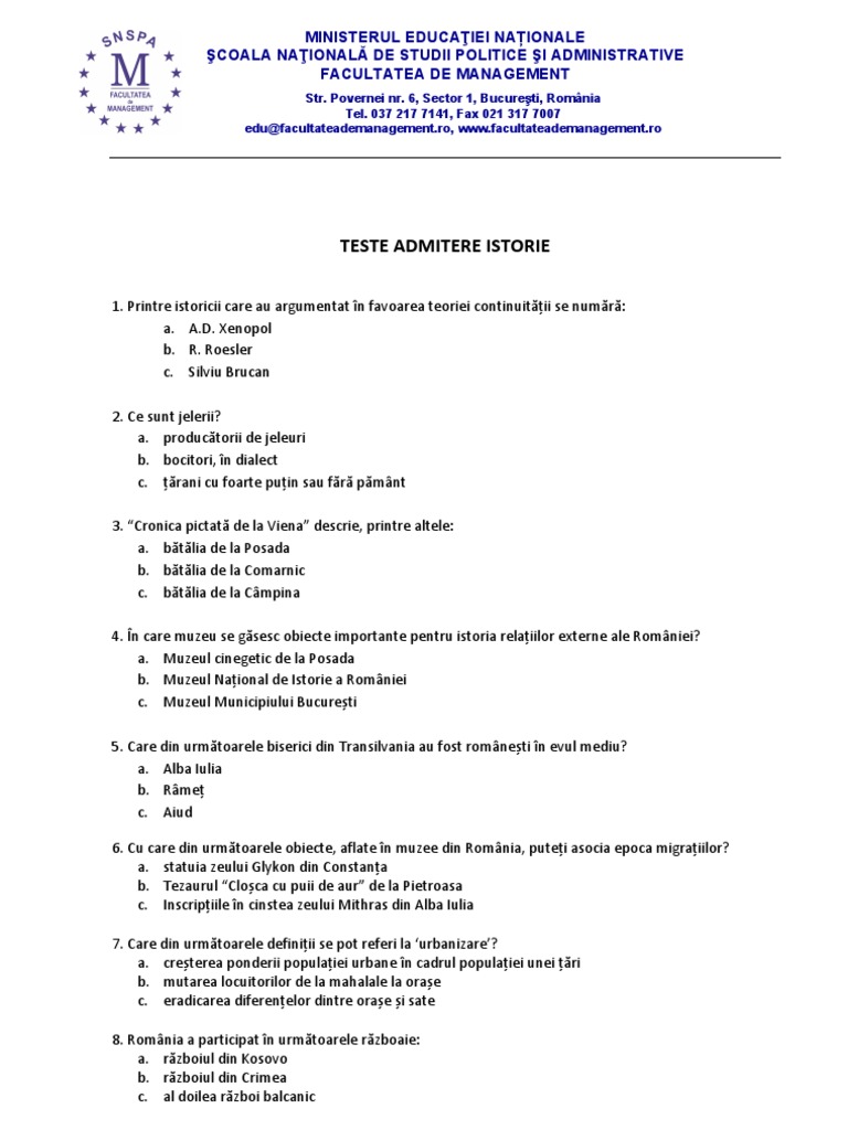 Subiecte Istorie Fm Snspa 2013