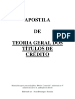 Teoria Geral dos Títulos de Crédito