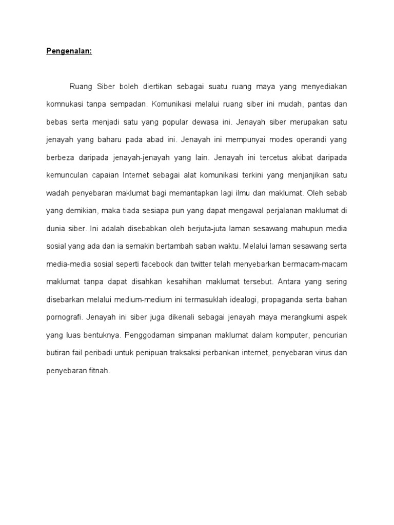 Contoh Kes Jenayah Siber Di Malaysia