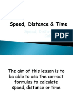 Speed Distance Time Calculations