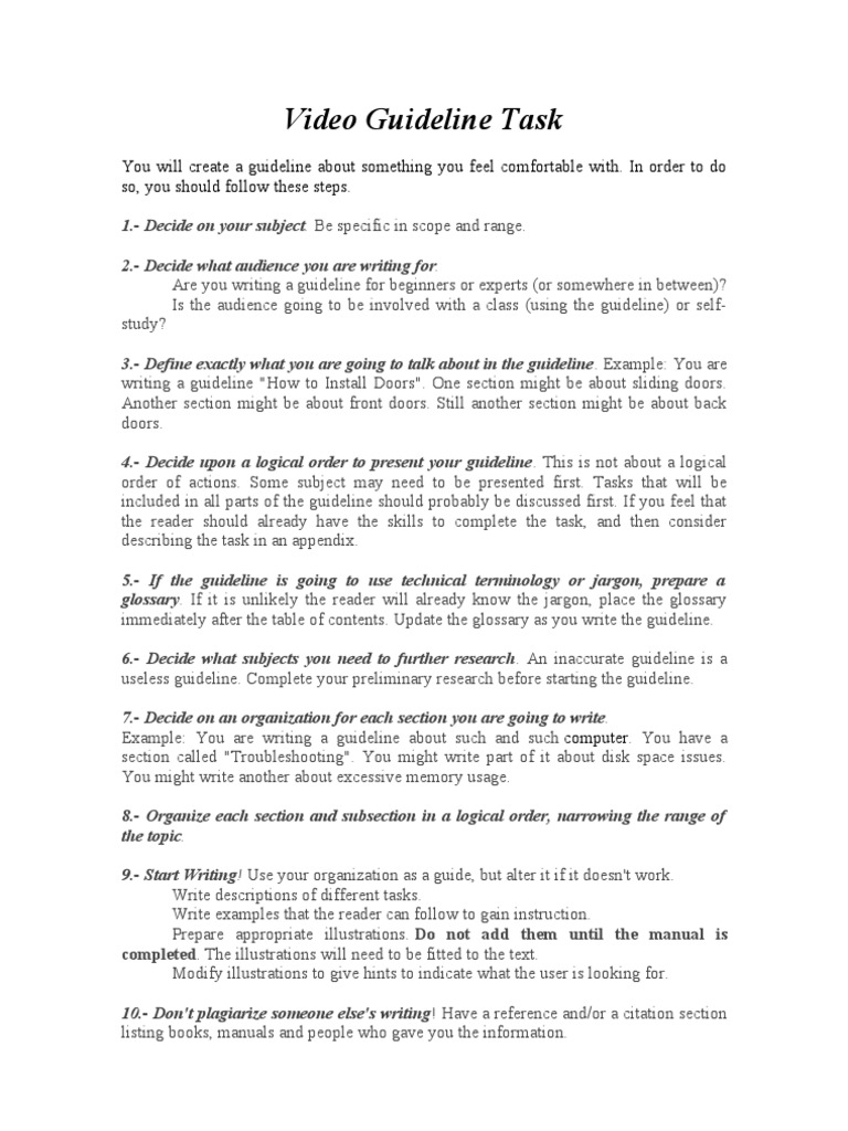 HOW TO Writing A Guideline  PDF  Proofreading  Cognition