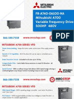 FR-A740-06100-NA Mitsubishi A700 Variable Frequency Drive 500HP 480V