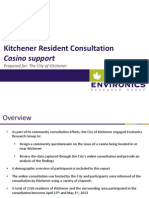 City of Kitchener Casino public survey Report May  8, 2013