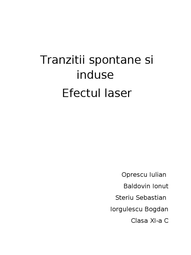 Tranzitii Spontane Si Induse FINAL | PDF