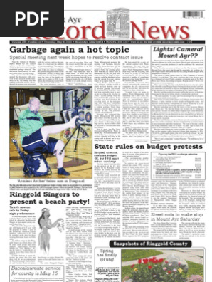 May 9 13 Mount Ayr Record News Pdf Home Care Recycling