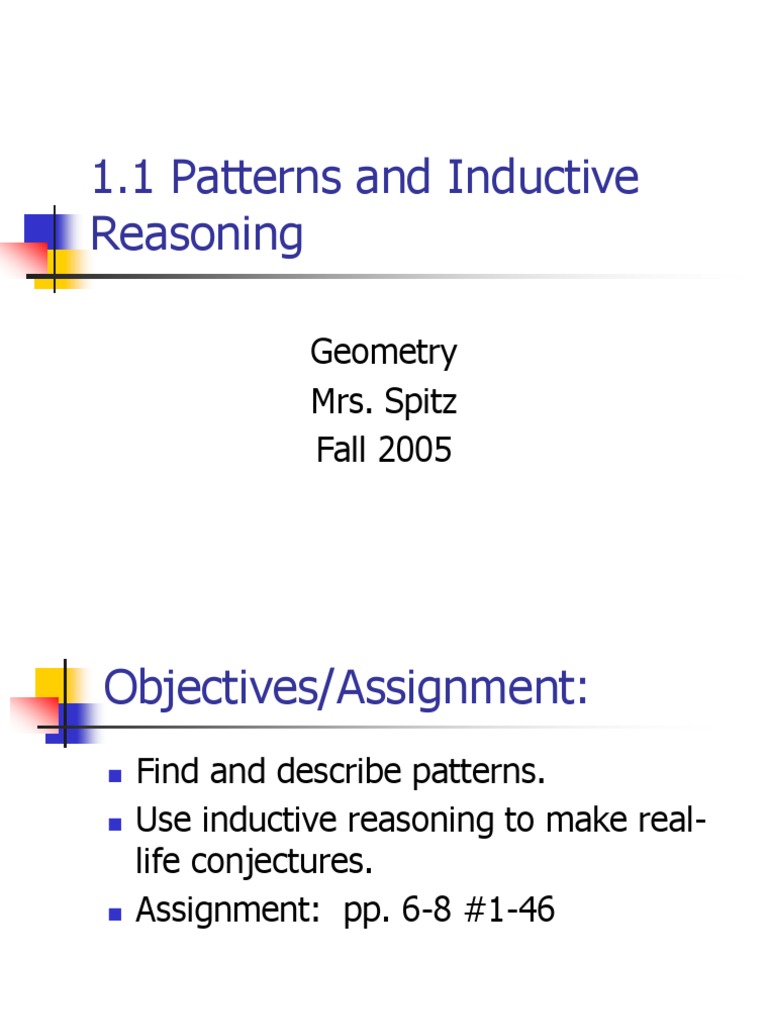 1.1 Patterns & Inductive Reasoning | Conjecture | Logic