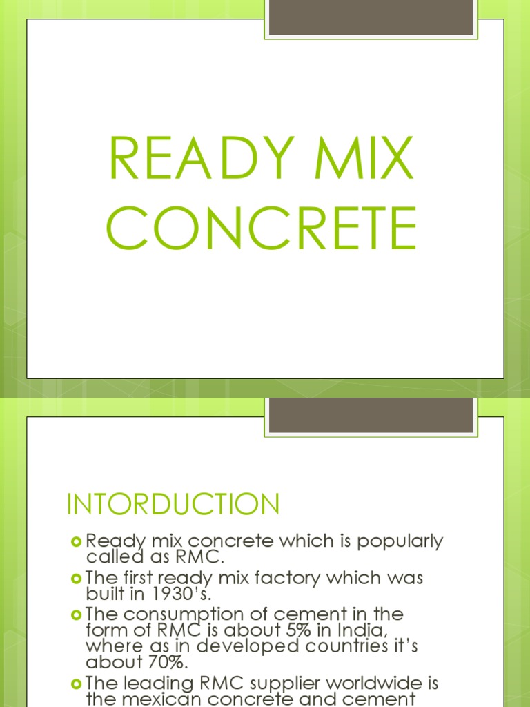 Ready Mix Concrete Ppt 01 Concrete Cement