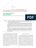 Acute Appendicitis - A 5-Year Review of Histopathology and Clinical Presentation