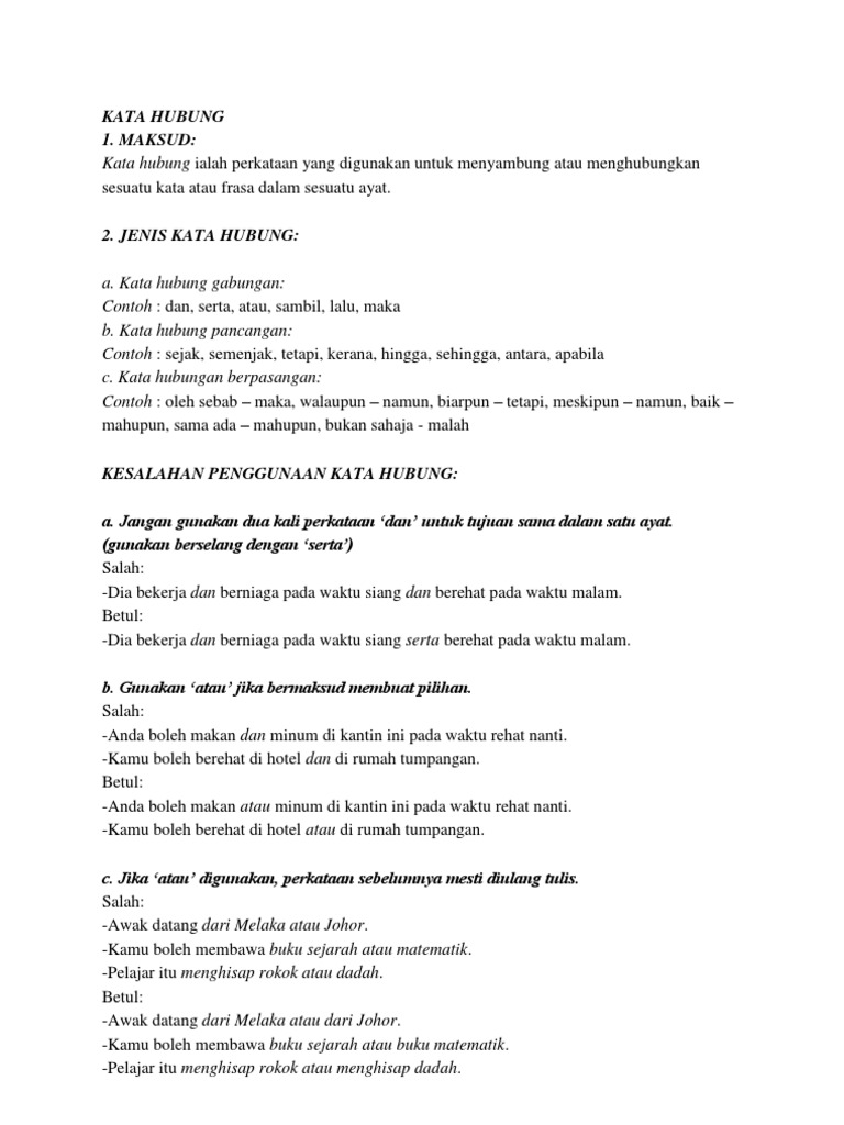 Kesalahan Kata Hubung