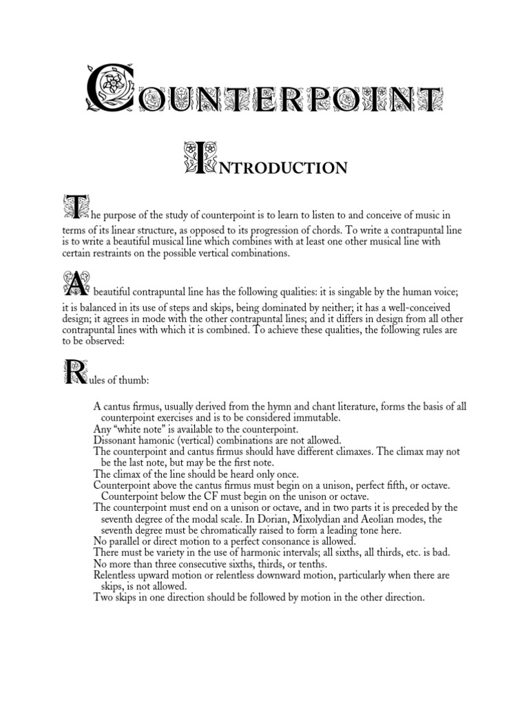 Counterpoint Complete | PDF | Interval (Music) | Mode (Music)