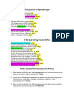 Poetry Comparison Quiz Example