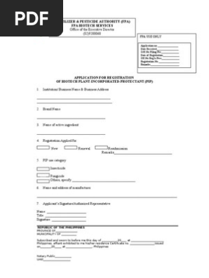 Application Form PIP Regsn