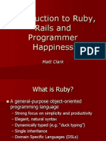 Introduction to Ruby, Rails and Programmer Happiness