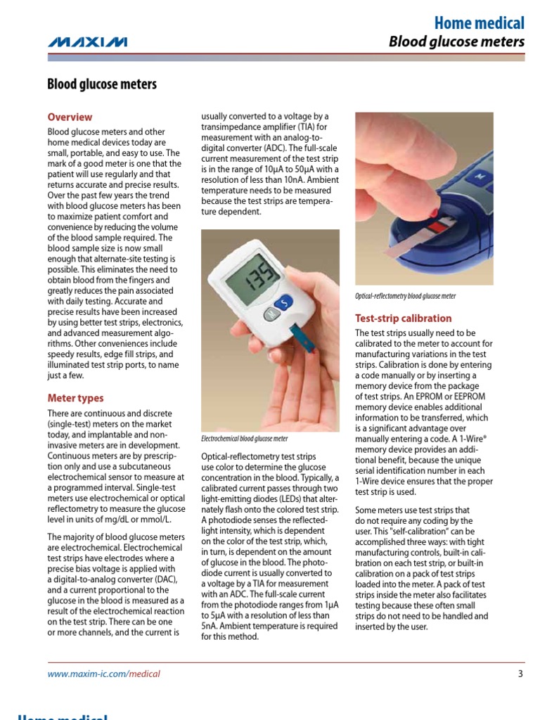 Blood Glucose Meter | PDF | Amplifier | Battery Charger