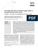 The Nodal Neck Level of Sentinel Lymph Nodes in Mucosal Head and Neck Cancer