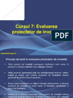 Evaluarea Proiectelor de Investitii