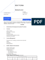 Site Management Form: Sub-Contractor Inaugural Meeting Document