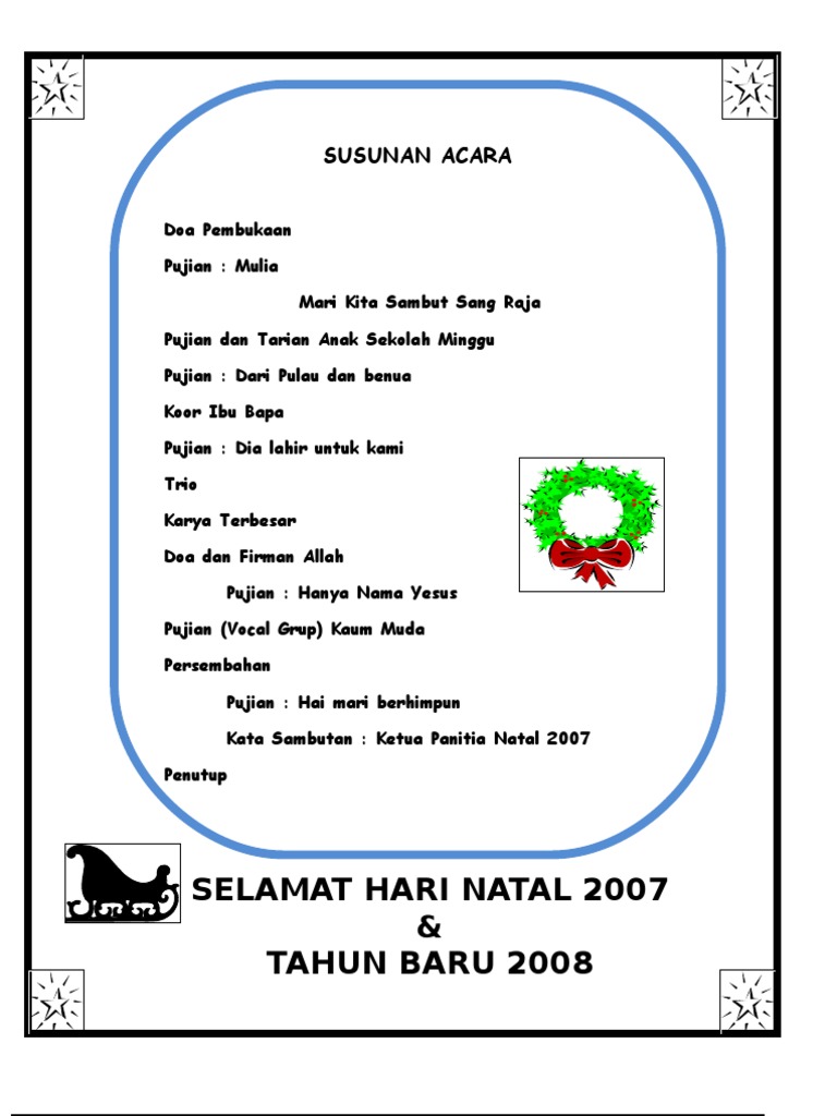 Featured image of post Susunan Acara Natal Tahun 2018 Drama musikal bangsal getsemani g