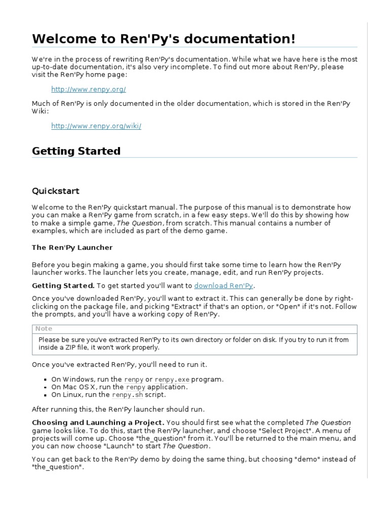 Ren'Py Documentation | PDF | Parameter (Computer Programming) | C ...