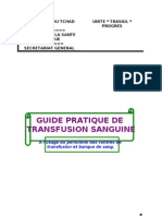 Guide Pratique Transfusion Sanguine: A l’usage du personnel des centres de transfusion et banque de sang au Tchad (Avril 2004)