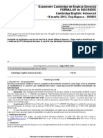 Formular Cambridge 610 Lei