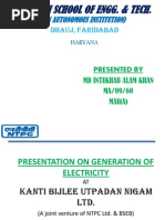 Download Presentation on Generation of Electricity by Mohammad Aminul Islam SN140381819 doc pdf