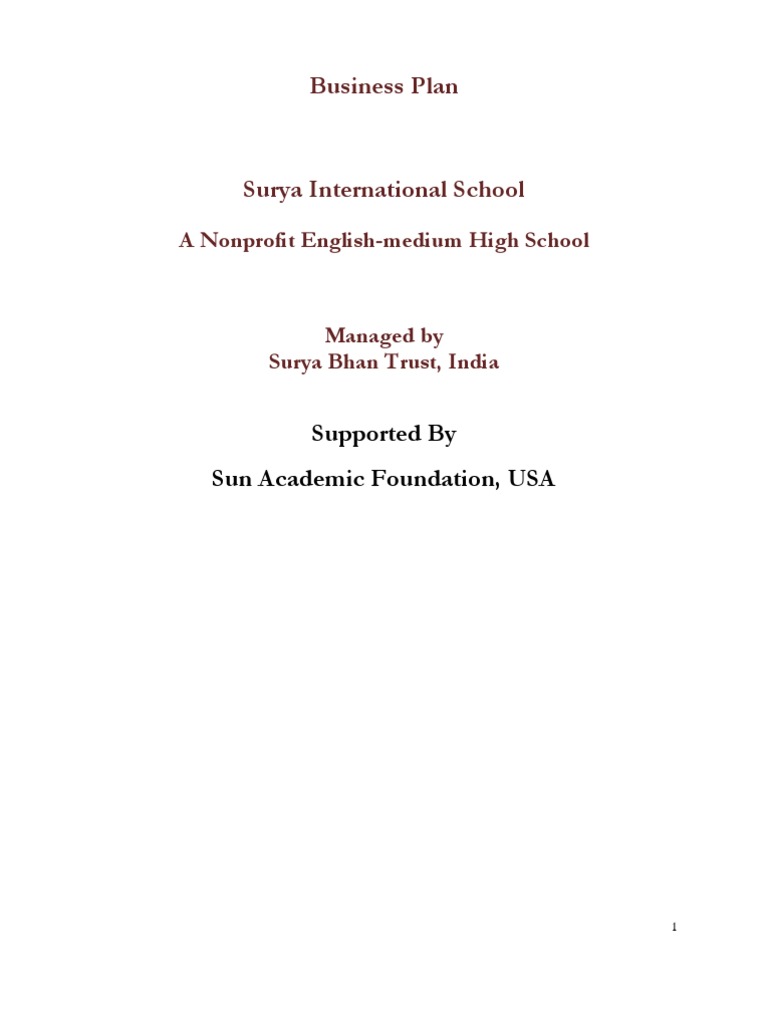 International School Business Plan Final | PDF | Private School | Schools