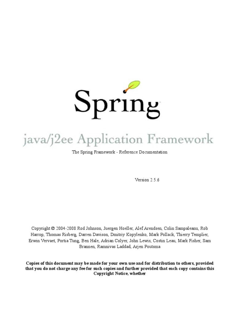 Spring Reference | PDF | Spring Framework | Enterprise Java Beans