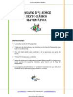 102404783 Ensayo1 Simce Matematica 6basico 2009 Villaeduca