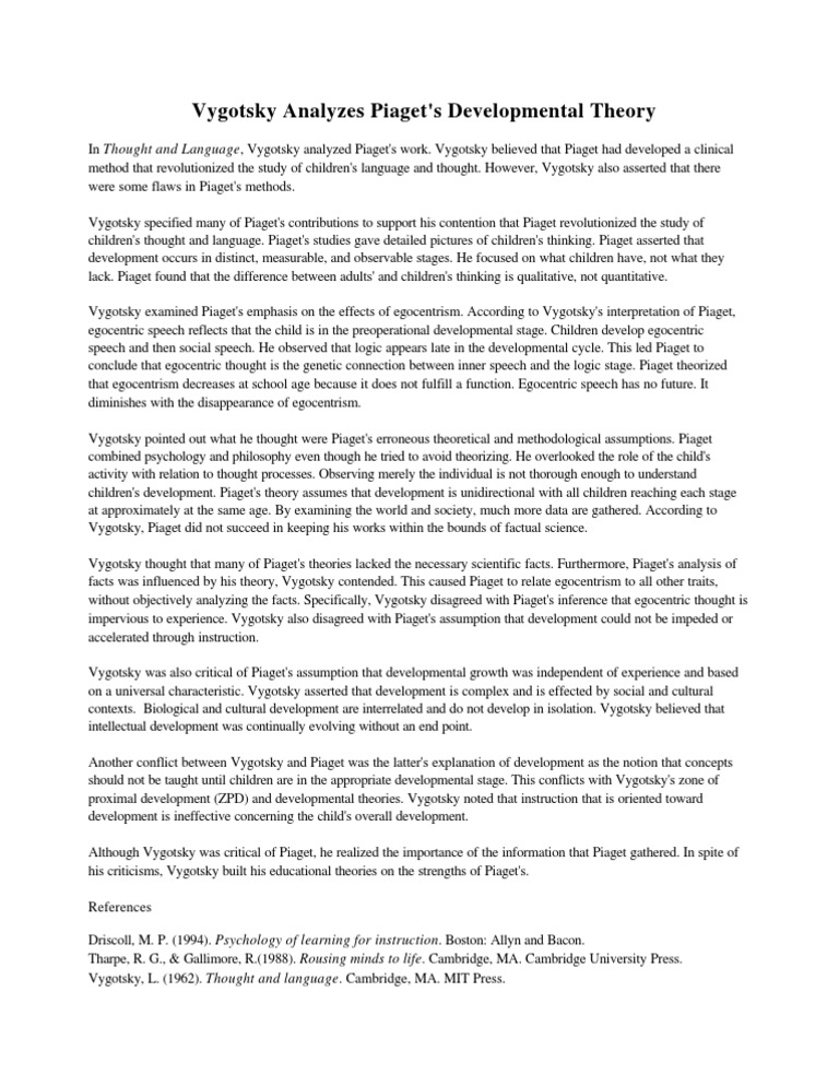 Compare and contrast piaget and vygotsky theory of cognitive development pdf picture