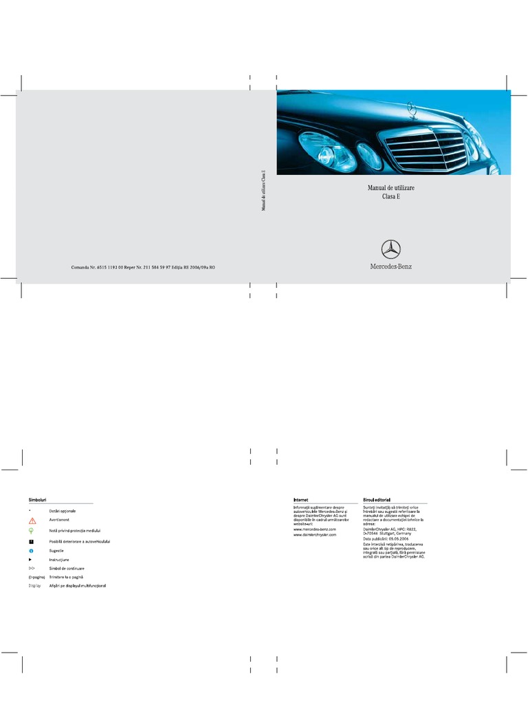 Manual Utilizare Clasa E | PDF