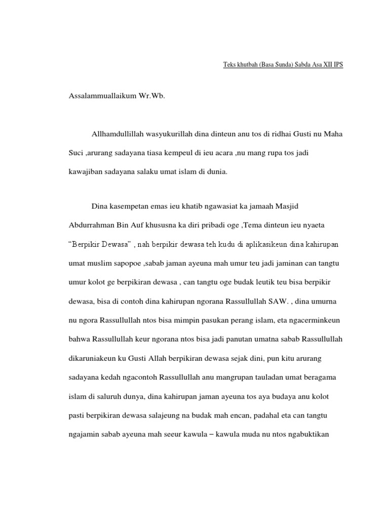 Khutbah Jumat Bahasa Sunda PDF