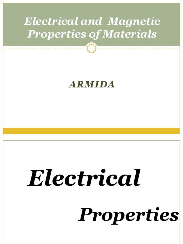 Electrical and Magnetic Properties of Materials Research | PDF
