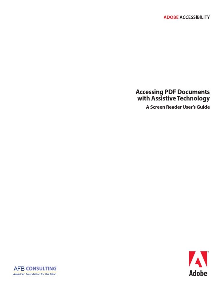 Accessing Pdf Documents With Assistive Technology A Screen Reader User